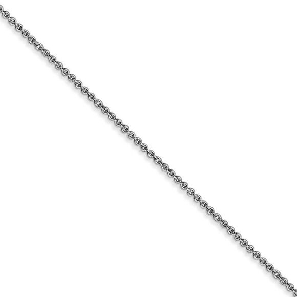 1mm, 14k White Gold, Solid Cable Chain Necklace, 30 Inch - Picture 1 of 8